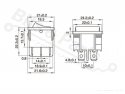 Rocker switch snap-in on/off double SPST black